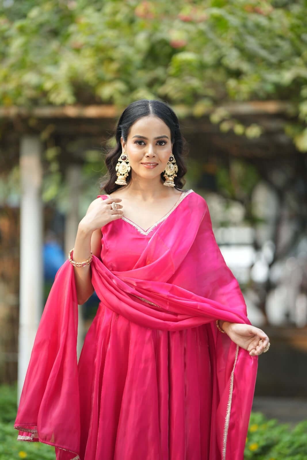 Flowing Red Anarkali Suit | Neha Sharma Label |